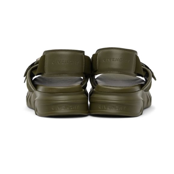 GIVENCHY Olive Green Marshallow Bridle Sandals - 42eu